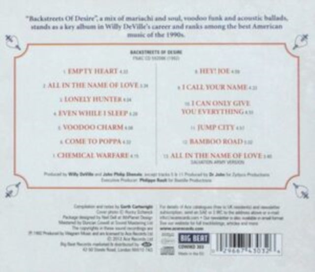 Willy Deville - Backstreets Of Desire (Remastered) (CD)