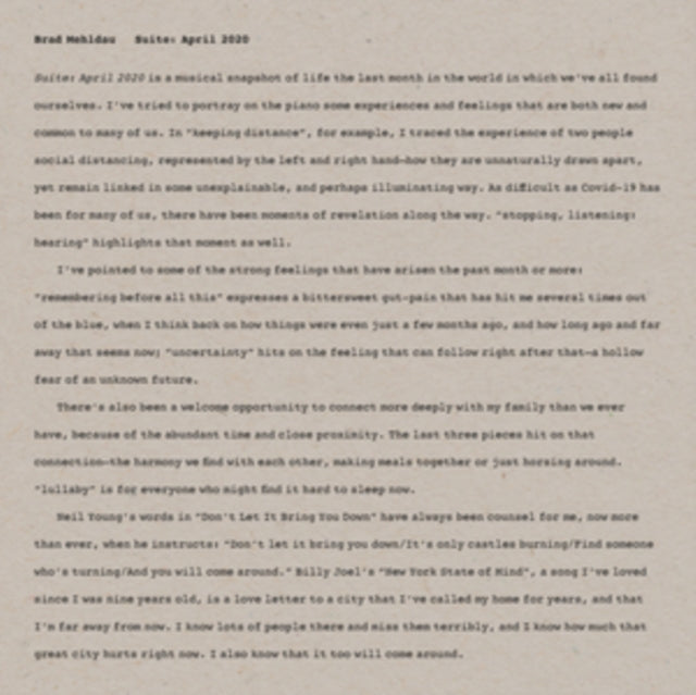 Brad Mehldau - Suite: April 2020 (CD)