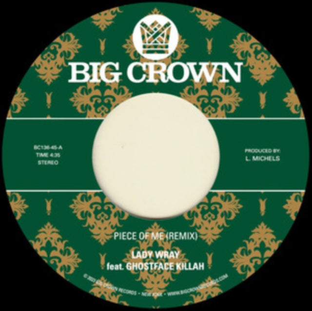 Lady Wray & Pete Rock - Piece Of Me (Feat. Ghostface Killah) B/W Joy & Pain (Pete Rock Remix) (Vinyl Single) (US Import)