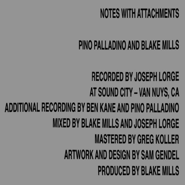 Palladino,Pino; Blake Mills - Notes With Attachments (Vinyl) (US Import)