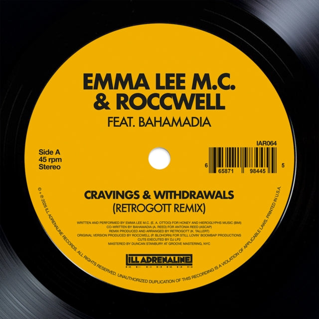 Emma Lee M.C. & Roccwell - Cravings & Withdrawals (Feat. Bahamadia) (Retrogott Remix) (Vinyl Single) (US Import)