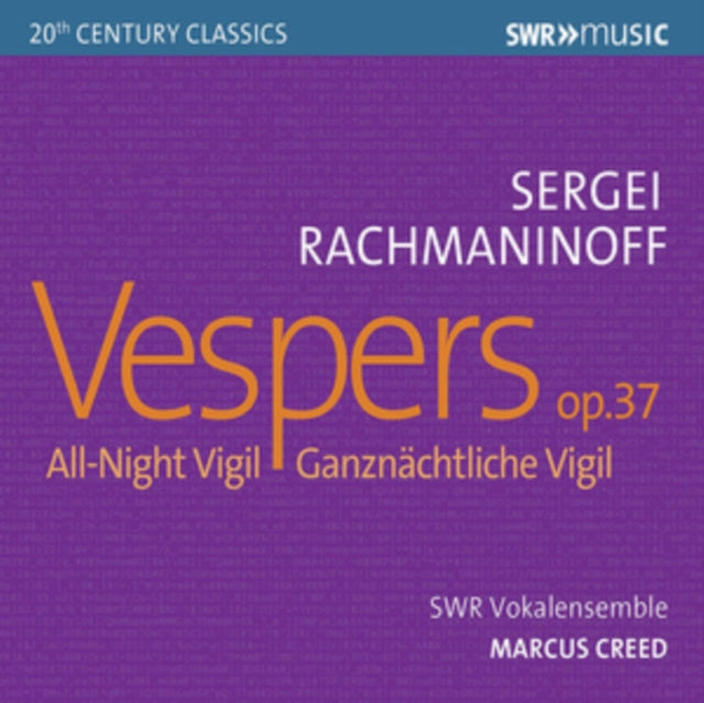 SWR Vokalensemble - Rachmaninoff: Vespers, Op. 37 All Night Vigil (CD)