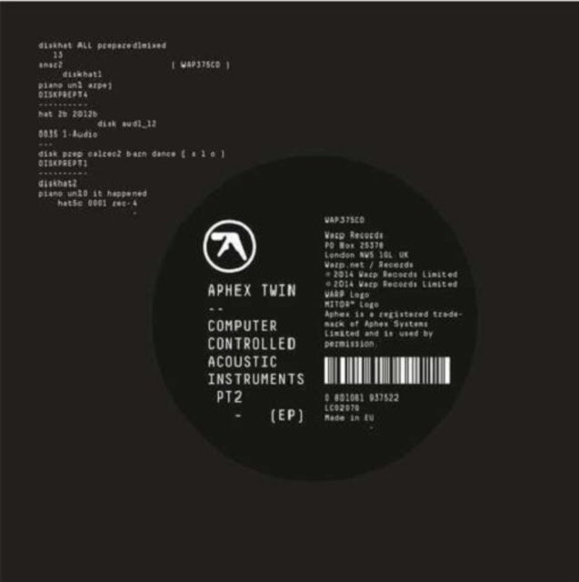 Aphex Twin - Computer Controlled Acoustic Instruments PT 2 EP (Vinyl) (US Import)