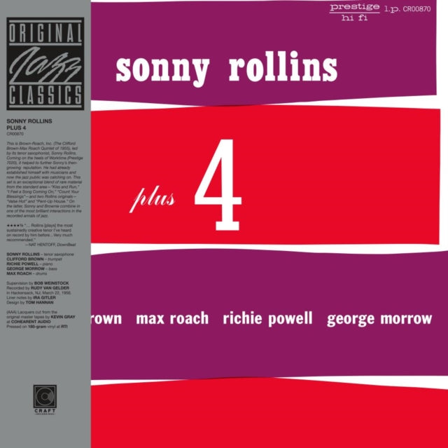 Sonny Rollins - Plus 4 (Original Jazz Classics Series) (180g) (Vinyl) (US Import)