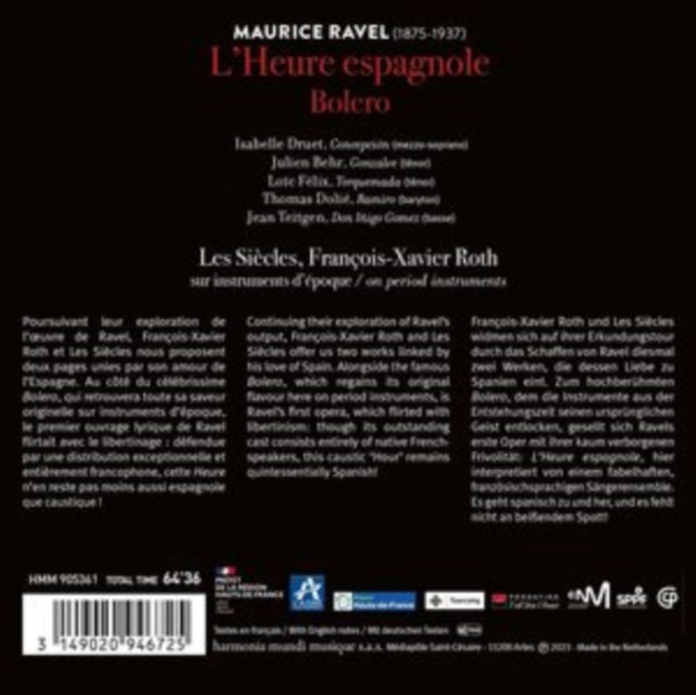 Les Siecles - Ravel: L'Heure Espagnole Bolero (CD)