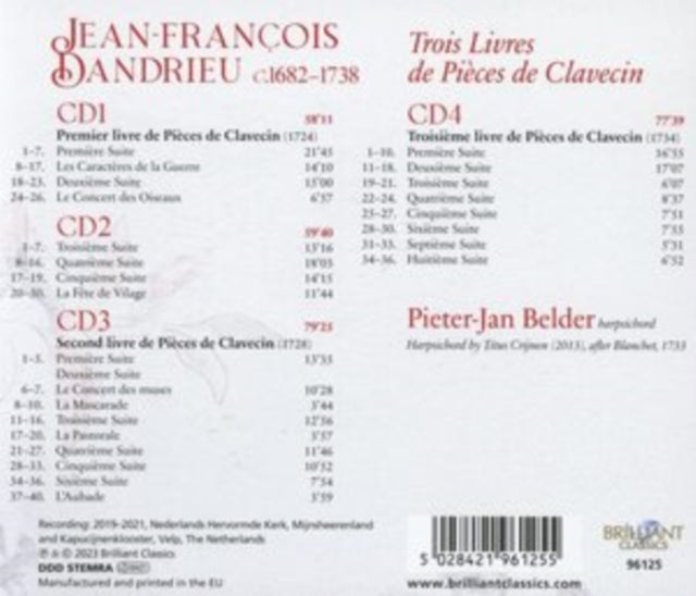 Pieter-Jan Belder - Dandrieu: Trois Livres De Pieces De Clavecin (CD)