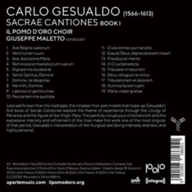 Il Pomo D'Oro; Giuseppe Maletto - Gesualdo: Sacra Cantiones (CD)
