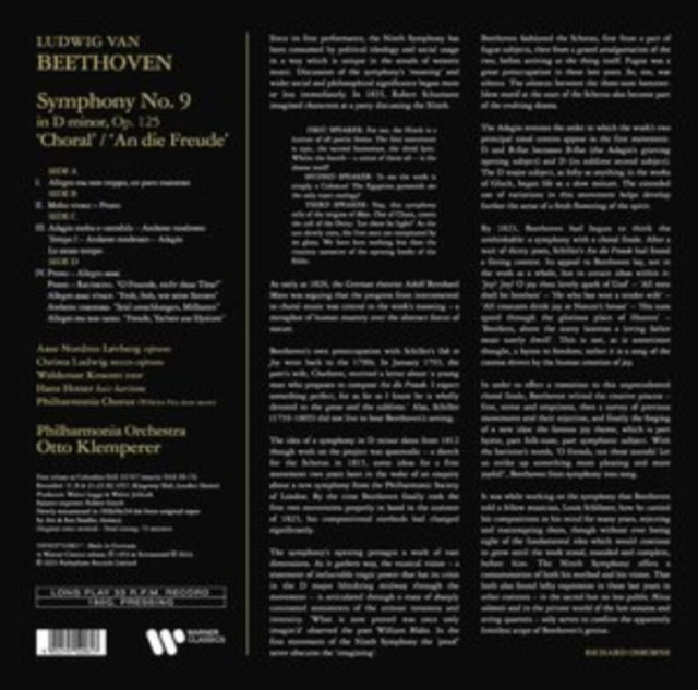 Otto Klemperer - Beethoven Symphony No 9 Choral (2LP) (Vinyl) (US Import)