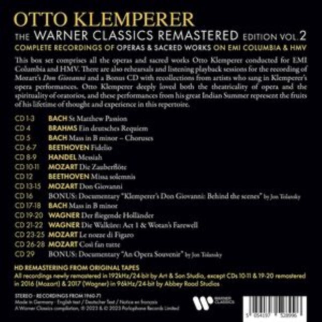 Otto Klemperer - Warner Classics Edition (Remastered Boxset) (CD)