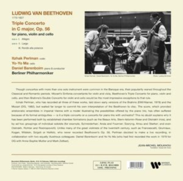 Itzhak Perlman - Beethoven: Triple Concerto (Vinyl) (US Import)