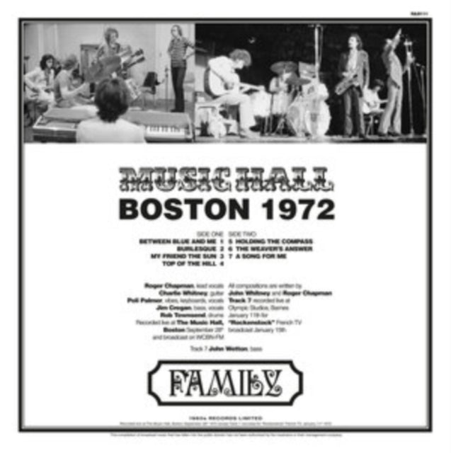 Family - Boston Music Hall 1972 (Vinyl) (US Import)