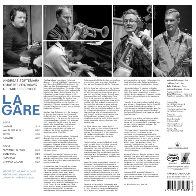 Andreas Quartet Feat. Gerard Presencer Toftemark - La Gare (Vinyl) (US Import)