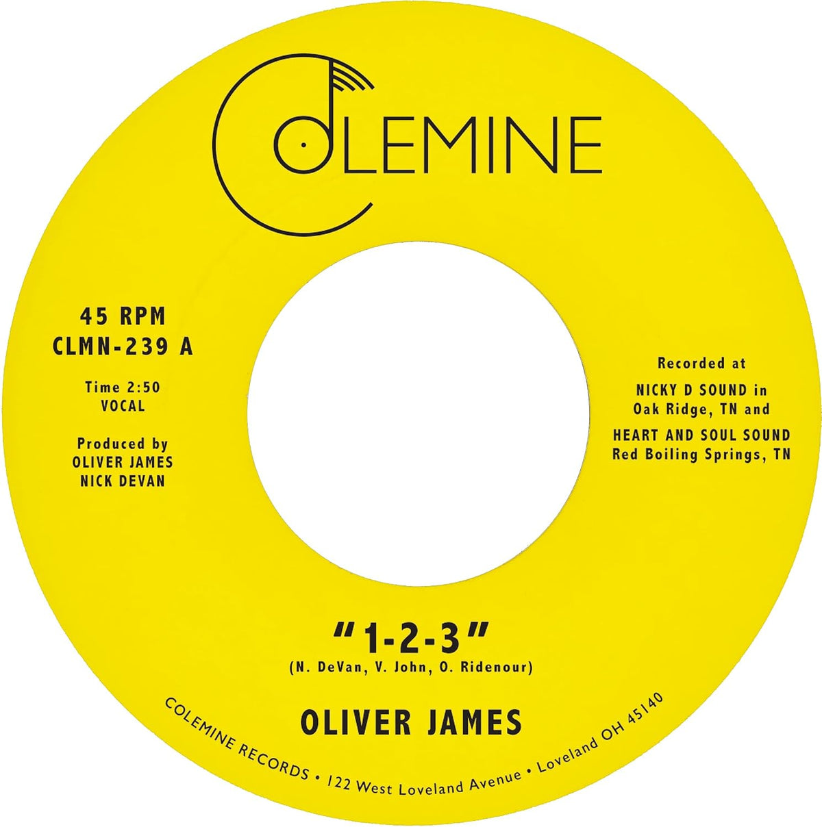 Oliver James - 1-2-3 / Nothing Is Forever (Dark Blue 7 Inch) (Vinyl Single) (US Import)