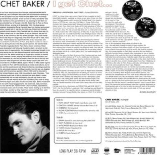 Chet Baker - I Get Chet (Vinyl) (US Import)