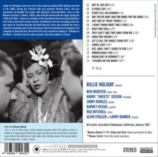 Billie Holiday - Songs For Distingue Lovers (LTD 24BIT REMASTER/9 Bonus Tracks/Cover Photos By Jean-Pierre Leloir) (CD)